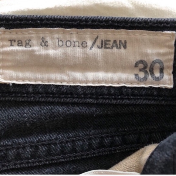 RAG AND BONE DISTRESSED BLACK SKINNY DENIM - Picture 7 of 7